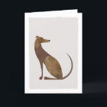 Brown Modern Greyhound Illustration Blank Inside Thank You Card<br><div class="desc">Ideal for the greyhound loving pet parent, this folded greeting card features a mid century modern inspired illustration of a brown, brindle greyhound dog. The long, lean lines of this ancient and storied breed are iconic and their gentle disposition disarming. Watercolor painted textures soften the angular and geometric vibe of...</div>
