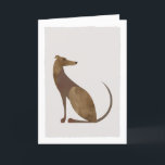 Brown Modern Greyhound Illustration Blank Inside Thank You Card<br><div class="desc">Ideal for the greyhound loving pet parent, this folded greeting card features a mid century modern inspired illustration of a brown, brindle greyhound dog. The long, lean lines of this ancient and storied breed are iconic and their gentle disposition disarming. Watercolor painted textures soften the angular and geometric vibe of...</div>