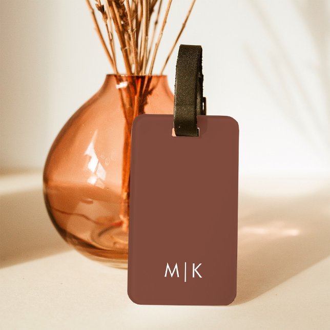 Brown | Modern Monogram Luggage Tag (Creator Uploaded)