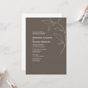 Brown Modern Two Venue Wedding Invitation