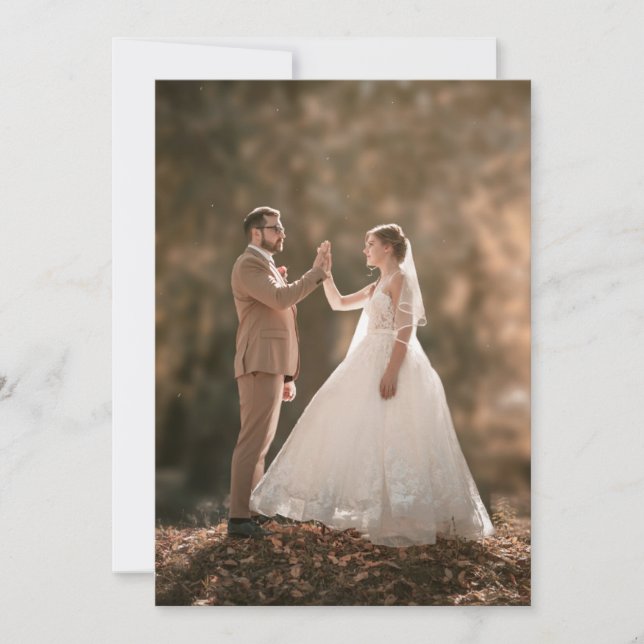 brown modern wedding invitation, invitation (Front)