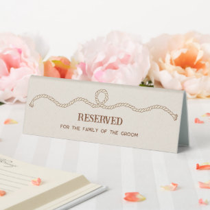 Brown Modern Western Rope Wedding Party Reserved