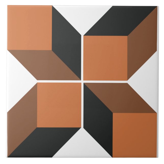 Brown Module 5 large ceramic tile (Front)