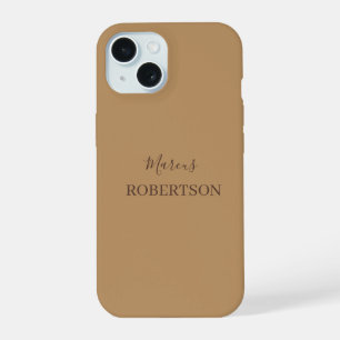 Brown monogram calligraphy minimalist professional iPhone 15 case