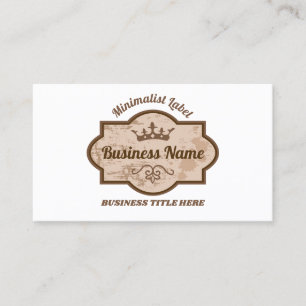 Brown Monogram Floral Crown Crest Business Card