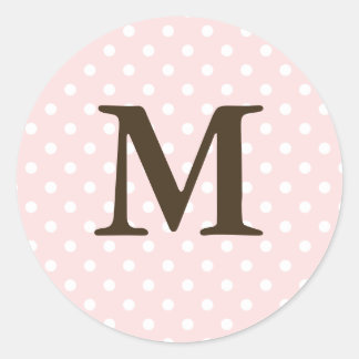 Brown Monogram M On Polka Dot Favour Labels