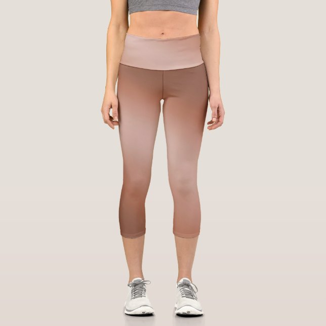 Brown  moonlight ombre effect  capri leggings (Front)
