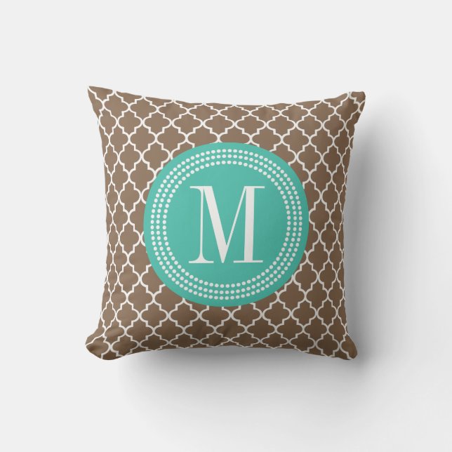 Brown Moroccan Lattice Personalised Cushion (Front)