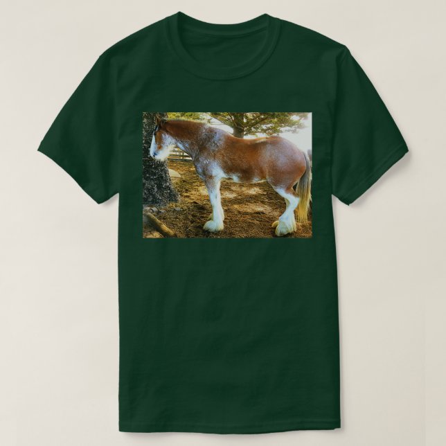Brown Mottled Clydesdale Horse 1 T-Shirt (Design Front)