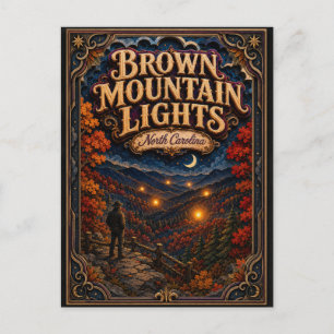 Brown Mountain Lights North Carolina Popcut Legend Postcard