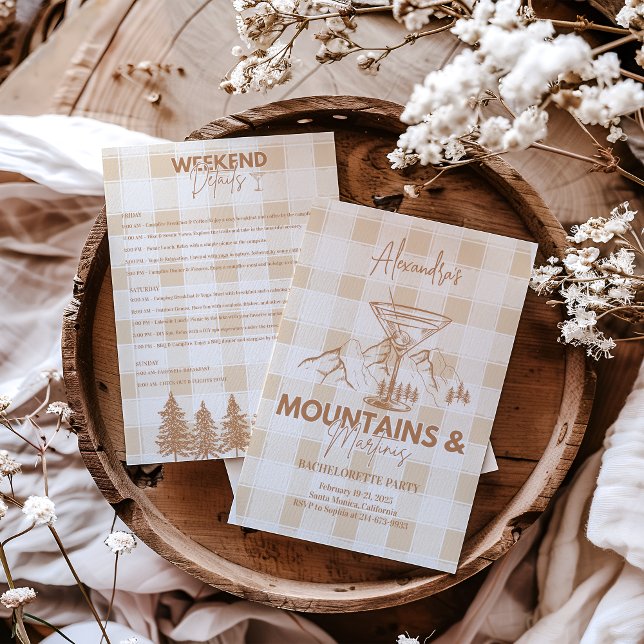 Brown Mountains and Martinis Bachelorette Invitation (Creator Uploaded)
