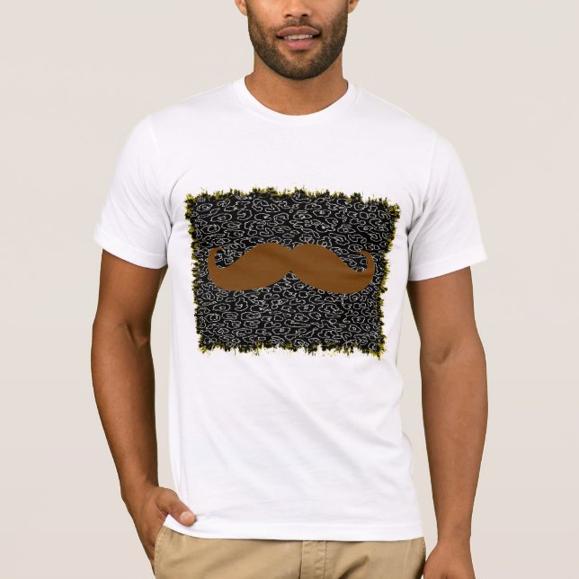 Brown Moustache on leopard skin T-Shirt (Front)