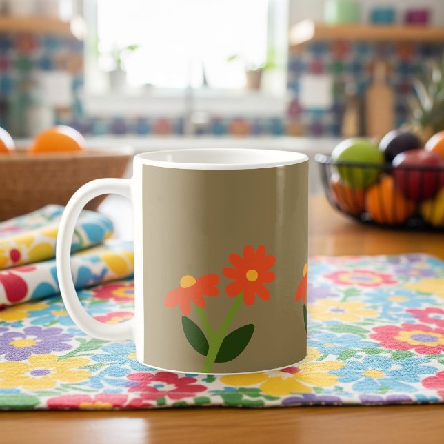 Brown Mug with Floral Design (Creator Uploaded)