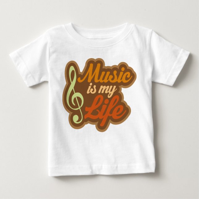 Brown Music Is My Life Baby T-Shirt (Front)