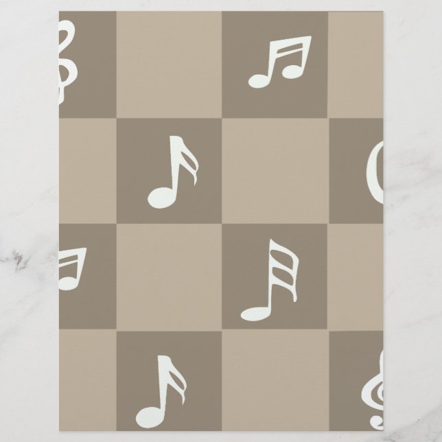 Brown music note pattern: (Front)