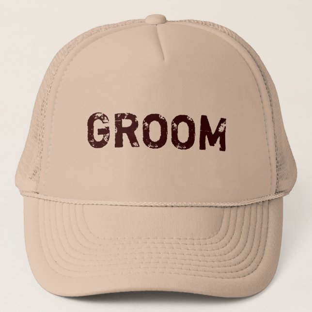Brown natural theme Groom hat (Front)