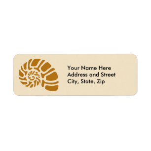Brown Nautilus Return Address Label