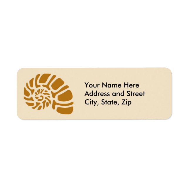 Brown Nautilus Return Address Label (Front)