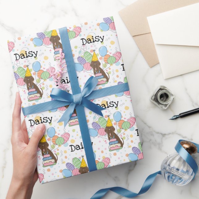 Brown Neapolitan Mastiff Dog Birthday Wrapping Paper (Gifting)