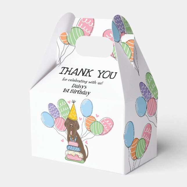 Brown Neapolitan Mastiff Dog Thank You Favour Box (Front Side)