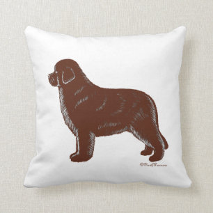 Brown Newfoundland Dog Pillow
