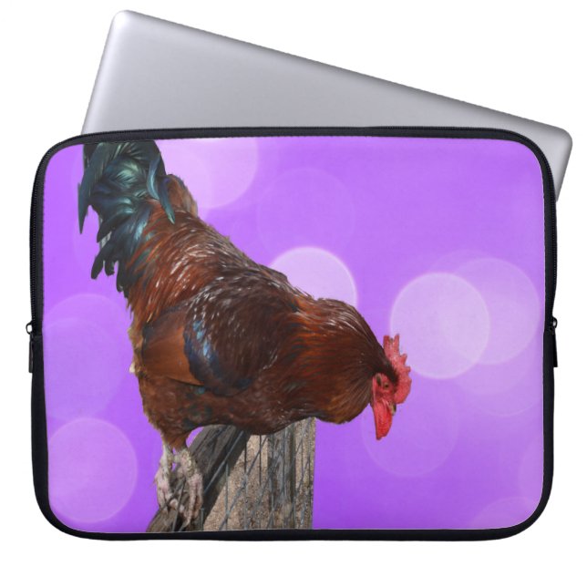 Brown Nosy Rooster, Laptop Sleeve (Front)