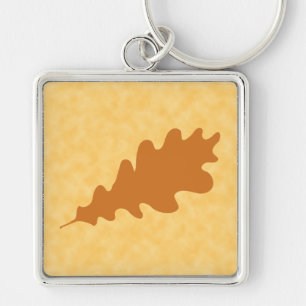 Brown Oak Leaf Design. Key Ring