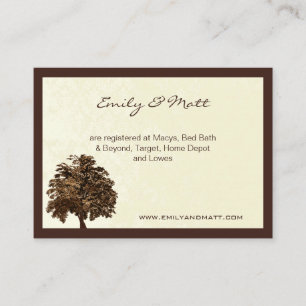 Brown Oak Tree Wedding Information Cards