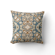 Brown Ochre Teal Blue Hip Tribe Art