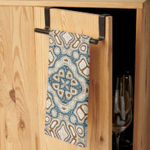 Brown Ochre Teal Blue Hip Tribe Art