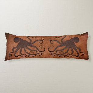 Brown Octopus on Chocolate - Body Pillow