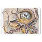 Brown Octopus Vintage Map Compass