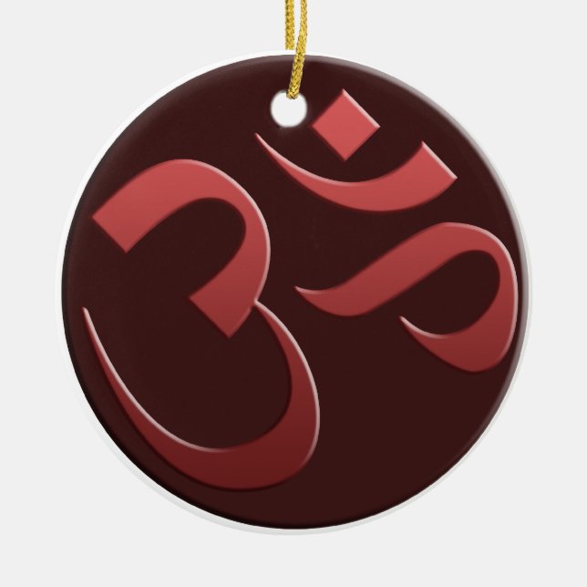Brown Om Symbol Ornament (Front)