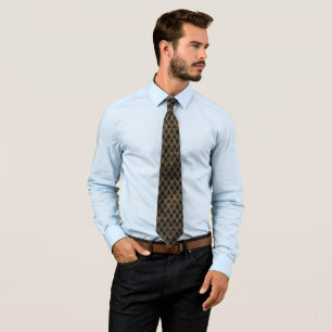Brown Ombre Dragon Scales Effect Neck Tie