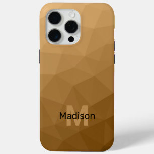 Brown ombre geometric mesh pattern Monogram iPhone 15 Pro Max Case