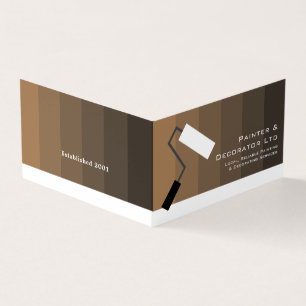 Brown Ombre & Paint Roller, Painter & Decorator Business Card