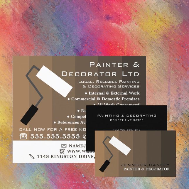 Brown Ombre & Paint Roller, Painter & Decorator Flyer (Creator Uploaded)