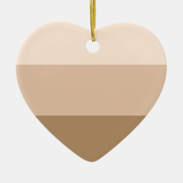 Brown Ombre Striped Ceramic Ornament (Front)