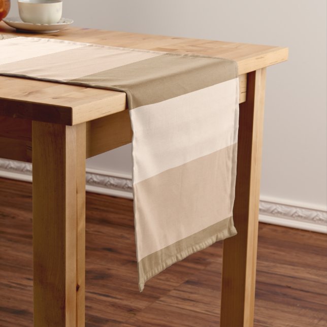 Brown Ombre Striped Short Table Runner (In Situ)