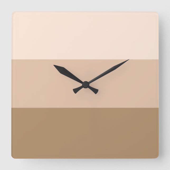 Brown Ombre Striped Square Wall Clock (Front)