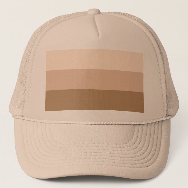 Brown Ombre Striped Trucker Hat (Front)