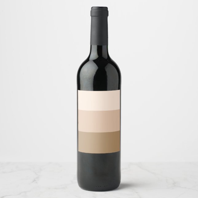 Brown Ombre Striped Wine Label (Front)