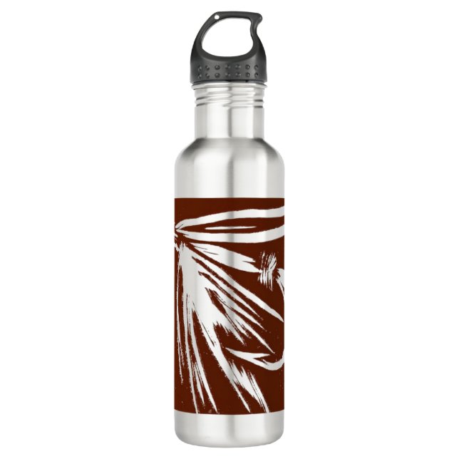 "Brown on Stainless Steal" Wet Fly"  Water Bottle (Front)