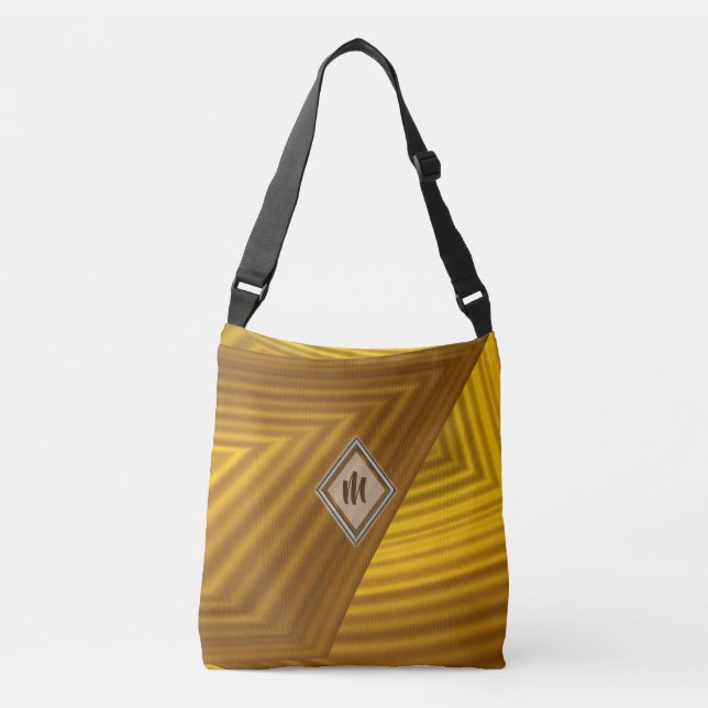 Brown Orange Abstract Geometric Design 2 Crossbody Bag (Front)