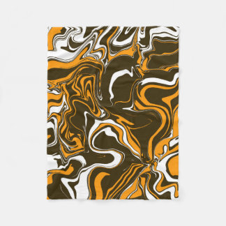 Brown, Orange and White Fall Harvest Marbled Melt  Fleece Blanket