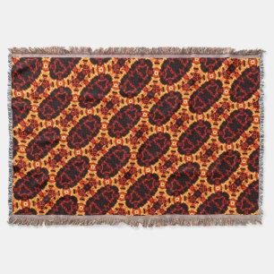 Brown Orange Geometric Pattern Rustic Throw Blanke Blanket