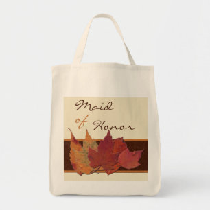 Brown Orange Ivory Dried Leaves MOH Tote Bag