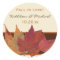 Brown Orange Ivory Dried Leaves Wedding Sticker
