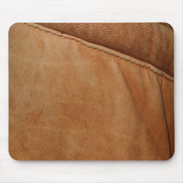 Brown Orange Leather Look Texture Mousemat (Front)