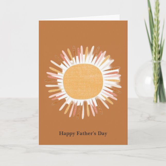 Brown Orange Ombre Sun Folded Father's Day Card (Front)